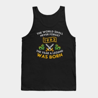 1962 The Year A Legend Was Born Dragons and Swords Design (Light) Tank Top